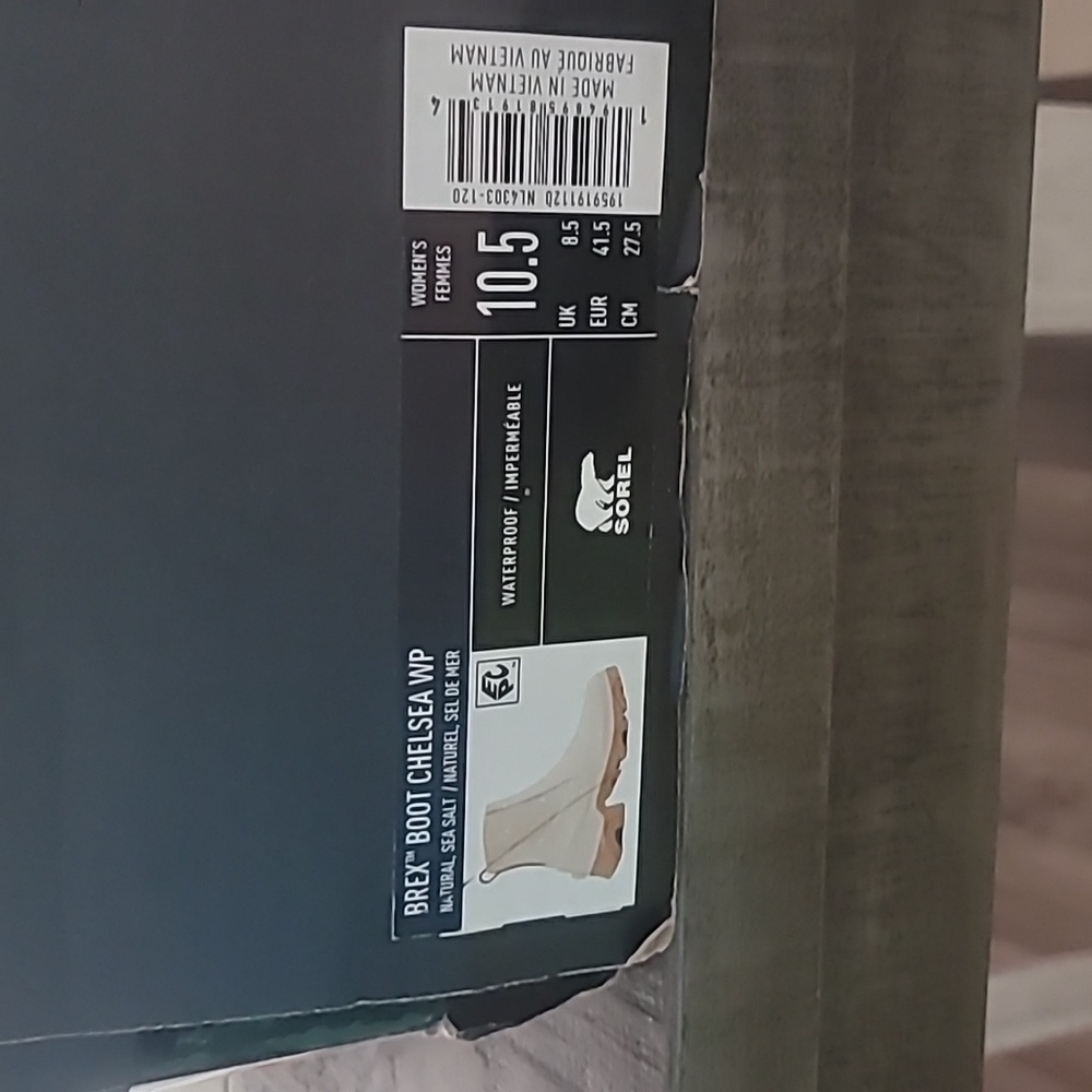 Sorel Womens Size 10.5 Brex Boot Natural Sea Salt Waterproof Chelsea Boots NIB - Picture 4 of 8